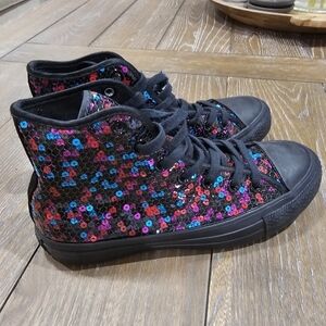 Converse Chuck Taylor All Star Hi Women's Shoes Black-Blue-Cherry Red, Size 7